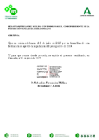 Certificado APROBACION LIQUIDACION PRESUPUESTO 2024F