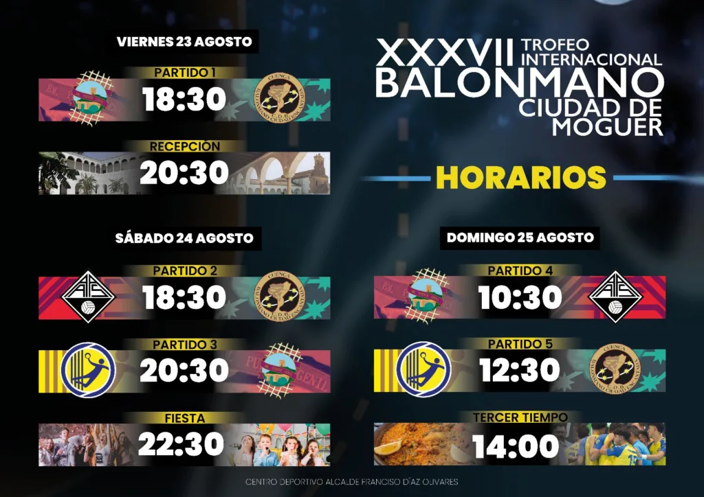 HORARIOS TROFEO CIUDAD DE MOGUER 2024